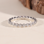 The Wave | Round Cut Full Eternity Wedding Band