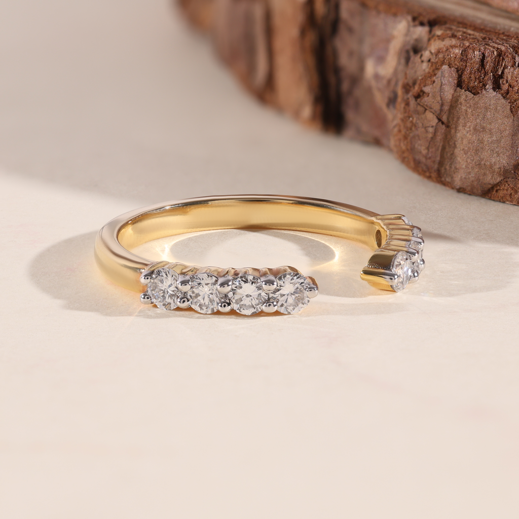 The Open Arc | Round Lab Grown Diamond Open Wedding Band