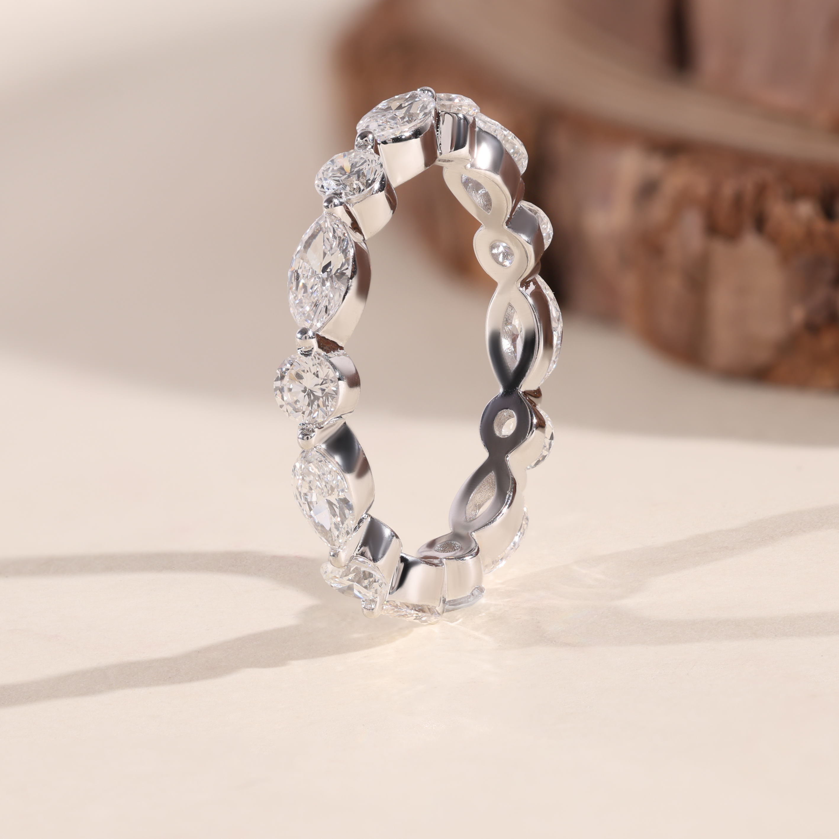 The Laurel | Marquise and Round Lab Grown Diamond Band