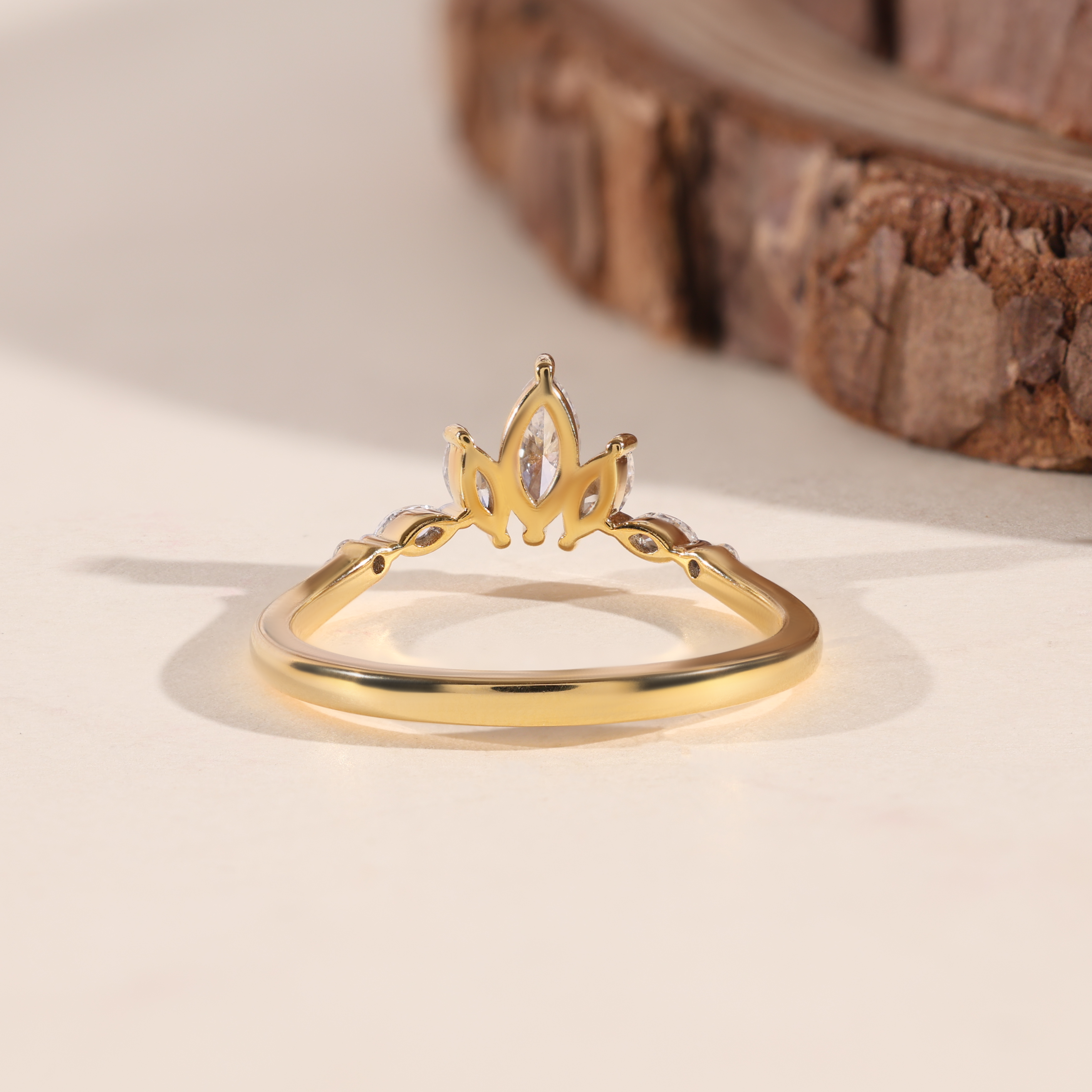The Crown | Marquise Cut Crown Inspired Wedding Band