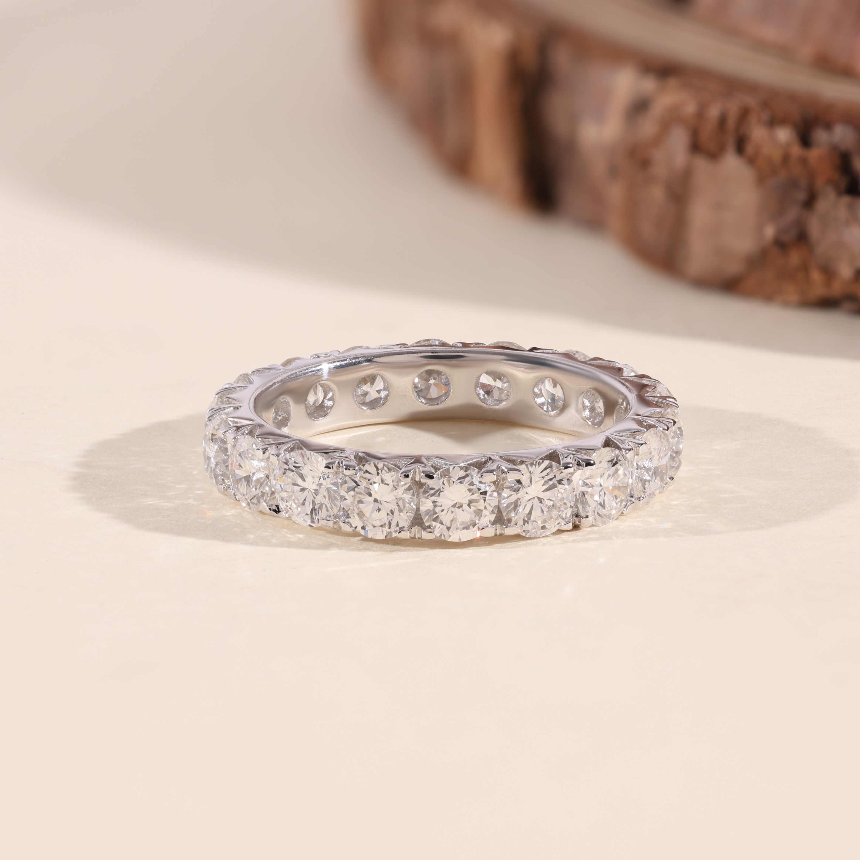 The Infinity | Round Cut Unique Full Eternity Wedding Band
