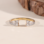 The Flora | Pear Cut Open Wedding Band