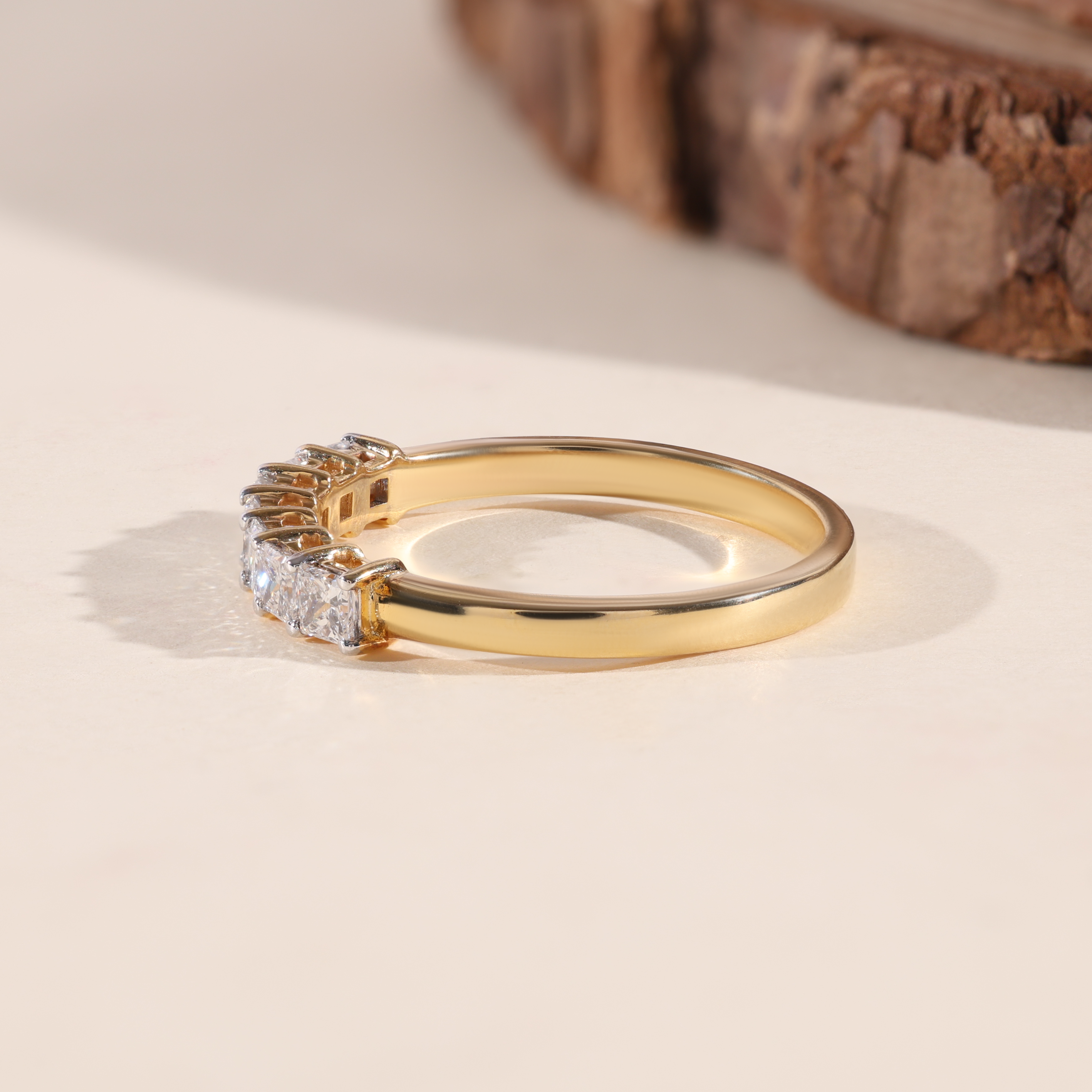 The Calibre | Princess Cut Half Eternity Wedding Bnad