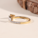 The Flora | Pear Cut Open Wedding Band