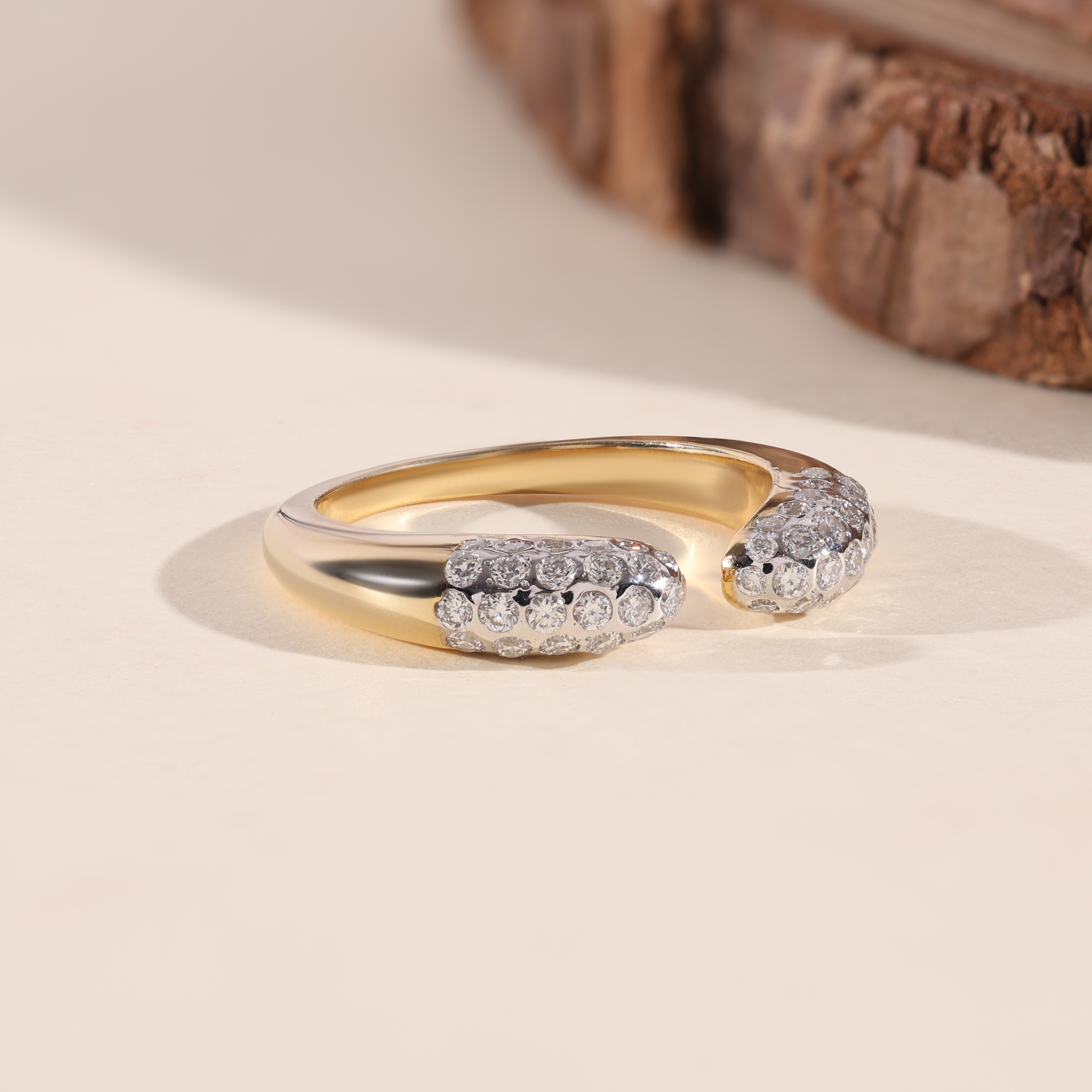 The Eclipse | Pavé Lab Grown Diamond Open Band