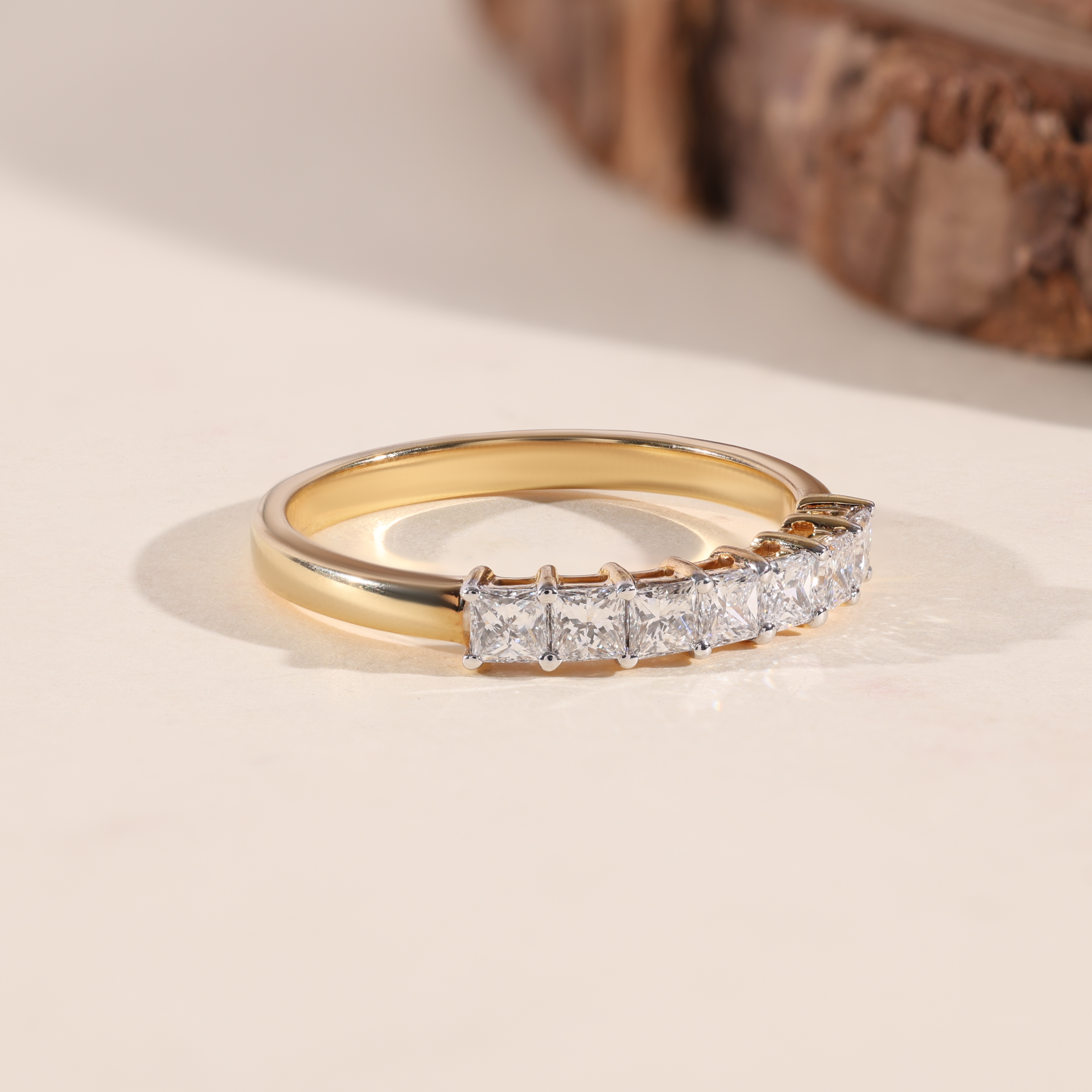 The Calibre | Princess Cut Half Eternity Wedding Bnad