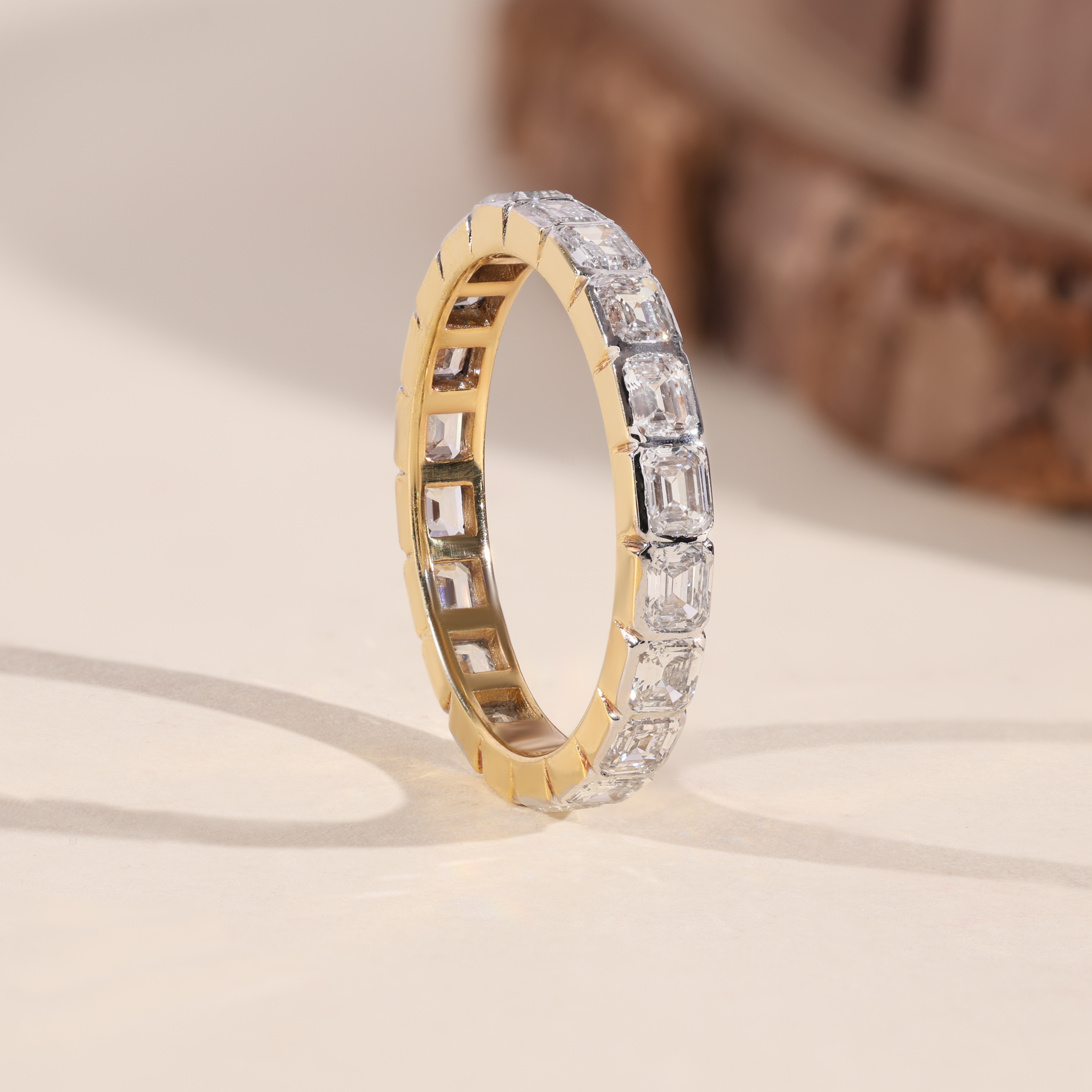 The Deco | Emerald Cut Full Eternity Wedding Band