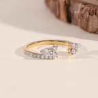 The Flora | Pear Cut Open Wedding Band