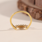 The Arc | Round Cut Curved Crown Wedding Band