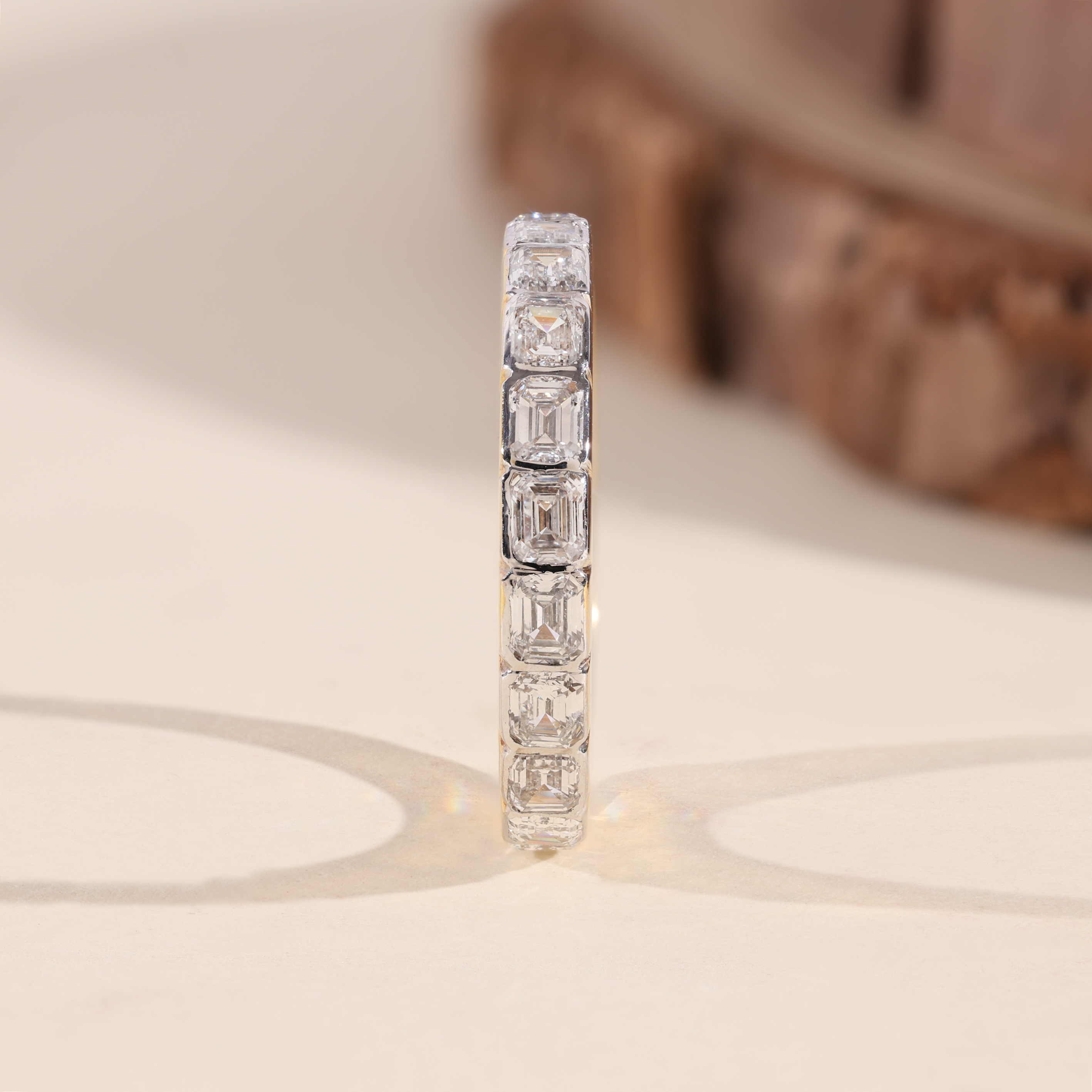 The Deco | Emerald Cut Full Eternity Wedding Band