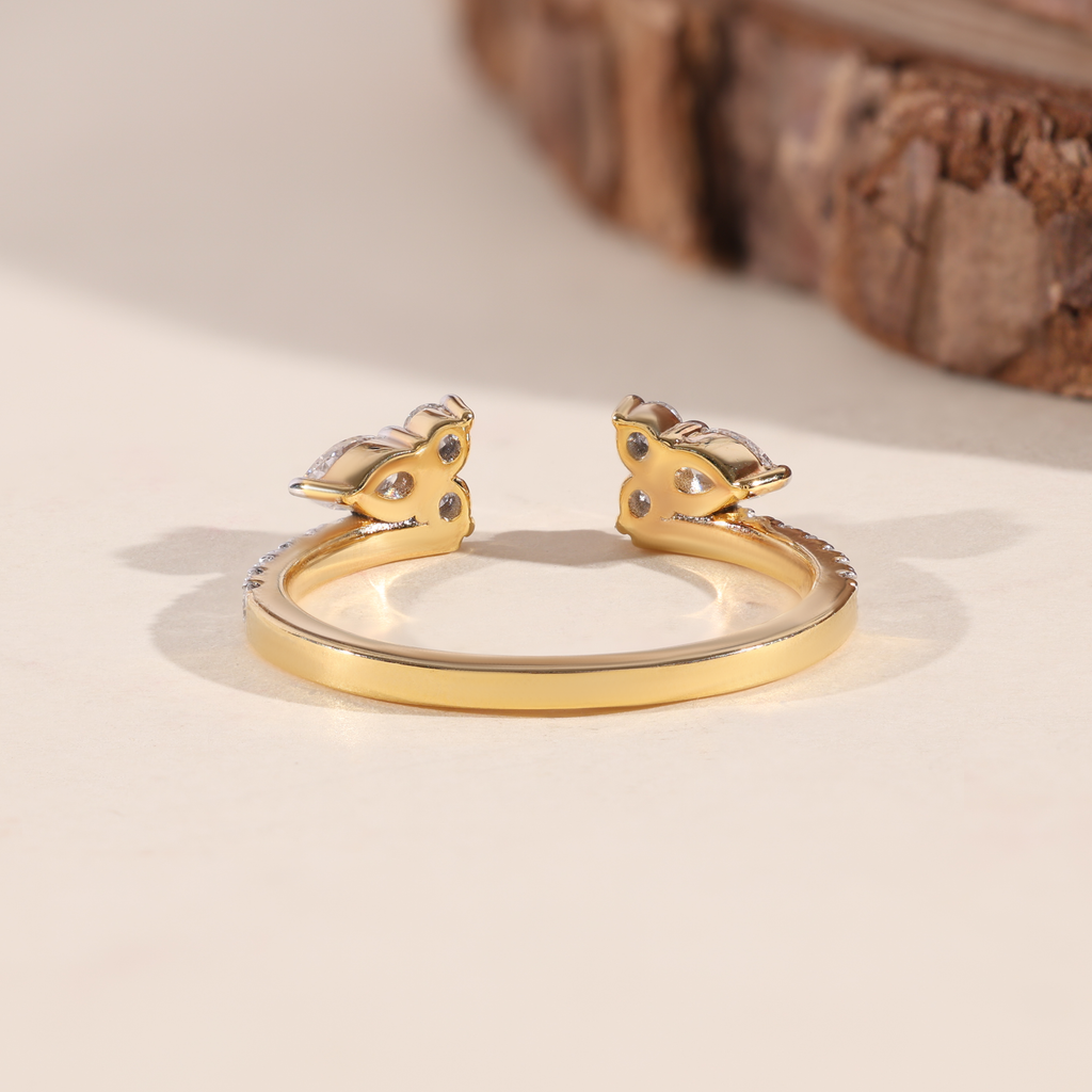 The Flora | Pear Cut Open Wedding Band