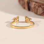 The Flora | Pear Cut Open Wedding Band