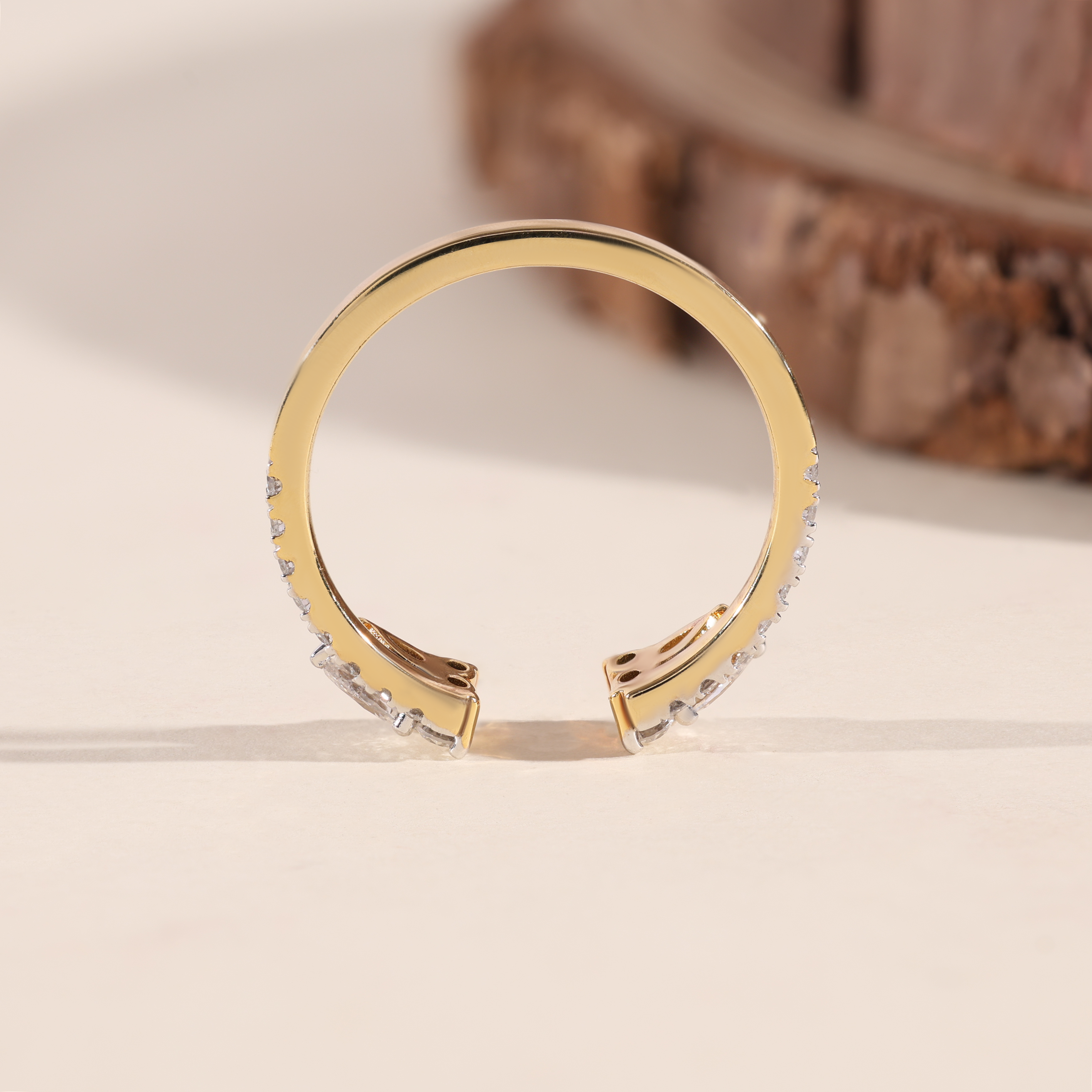 The Flora | Pear Cut Open Wedding Band