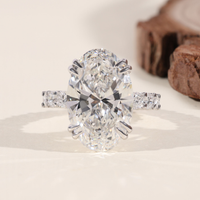 10.00 CT Oval Cut Lab Grown Diamond Engagement Ring