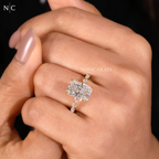 Radiant Cut Hidden Halo Engagement Ring
