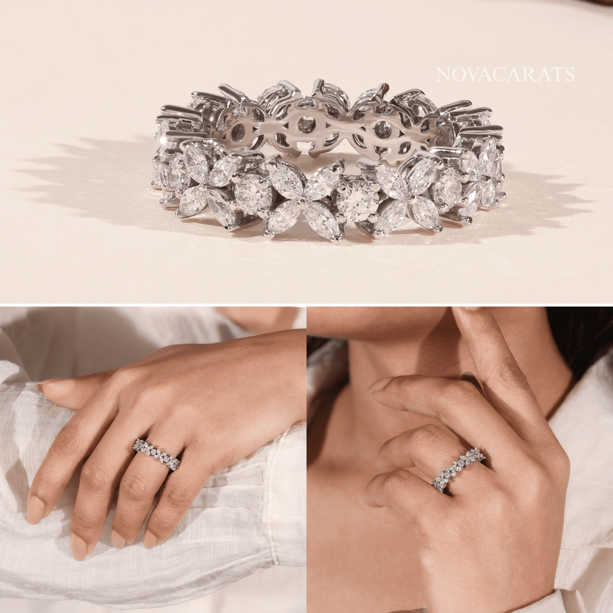 Floral Marquise Full Eternity Ring