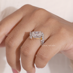 Radiant Cut Floral Cluster Diamond Ring