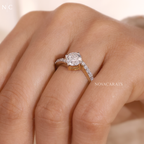 Round Cut Pave band Ring