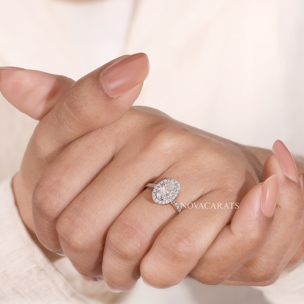 Oval Cut Halo Engagement Ring