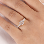 Emerald Cut Three Stone Diamond Ring