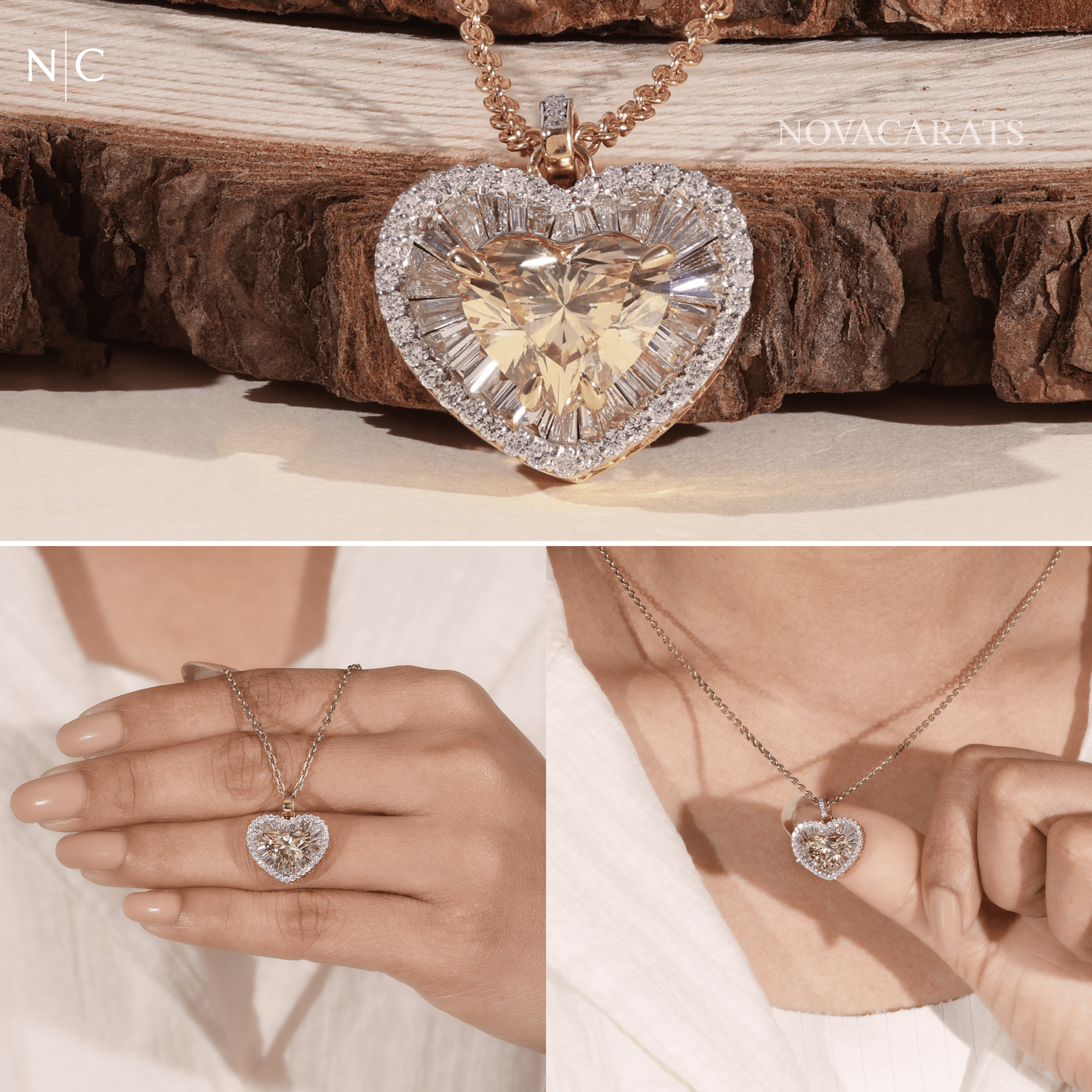 Heart Cut Yellow Diamond Pendent Necklace