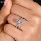 Round Cut Infinity Twist Bypass Split Shank Ring