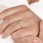 Pear Cut Hidden Halo Solitaire Ring