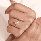 Marquise Cut Pave Solitaire Engagement Ring