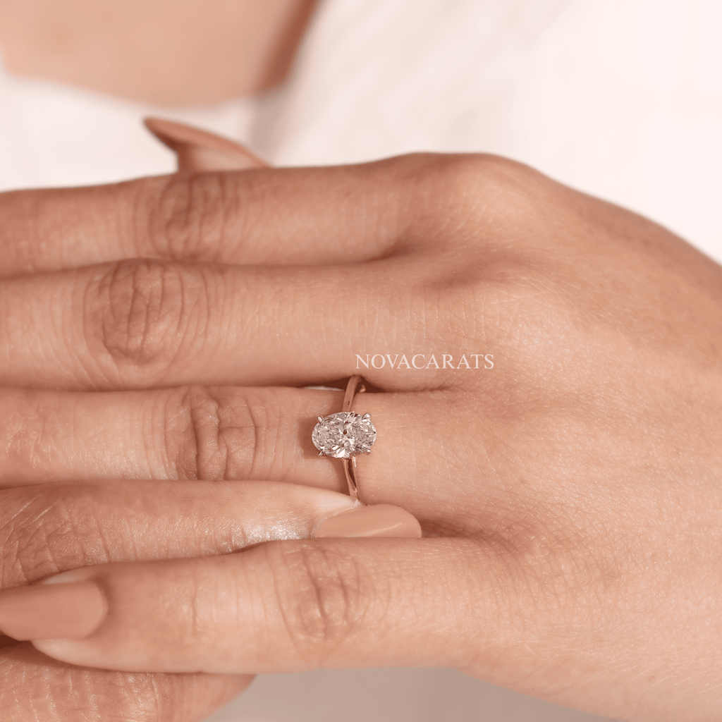 Oval Cut Lab Solitaire Engagement Ring