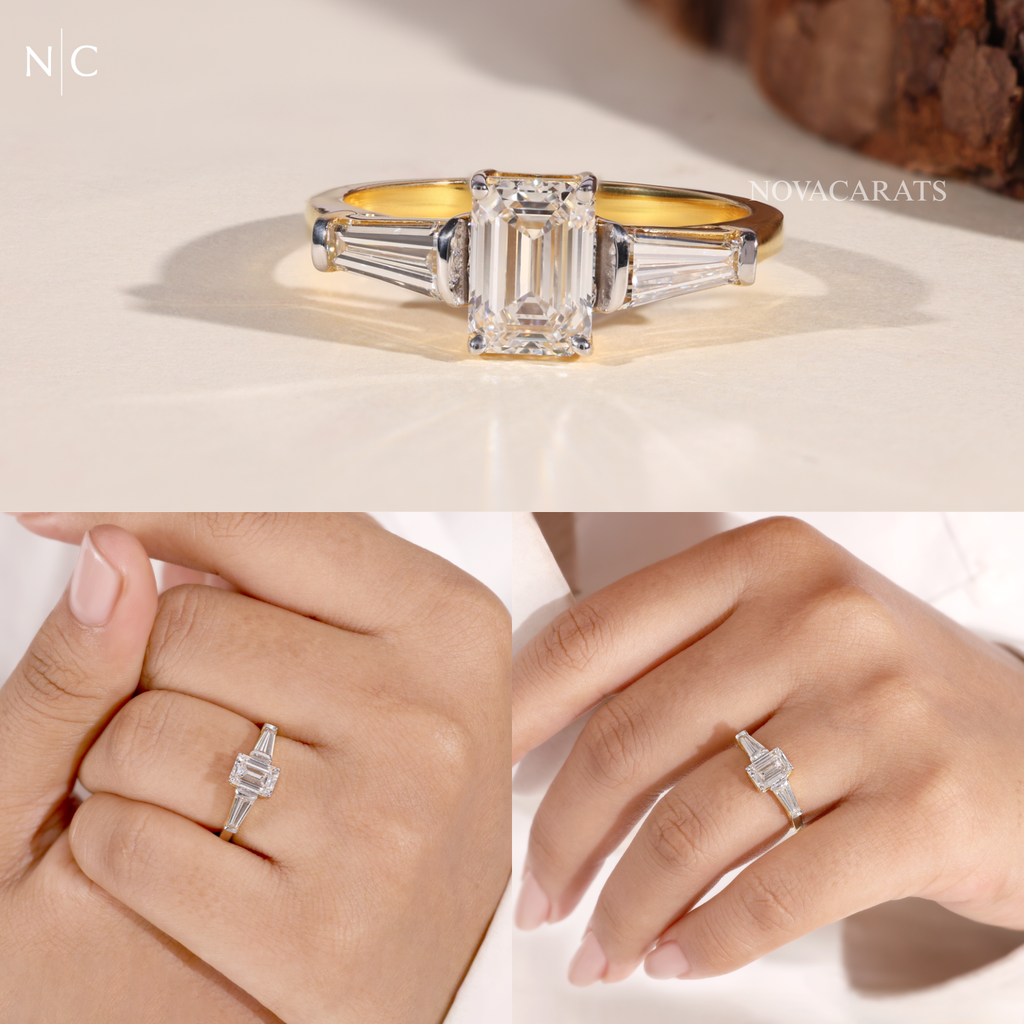 Emerald Cut Three Stone Diamond Ring