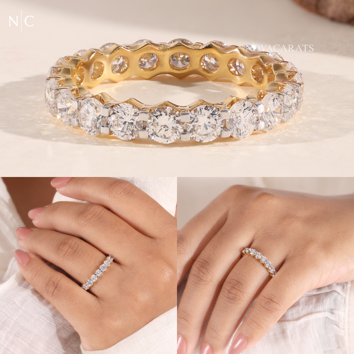 Round Cut Full Eternity Band