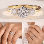 Three Stone Round Cut Classic Engagement Ring
