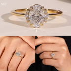 Oval Cut Hidden Halo Solitaire Ring