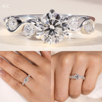 Round Cut Nature Inspired Leaf Vine Ring