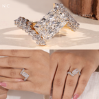Radiant Cut Floral Cluster Diamond Ring