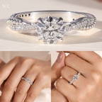 Round Cut Beaded Twist Pave Diamond Ring