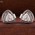 Modern Trillion Cut Stud Earrings