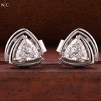 Modern Trillion Cut Stud Earrings