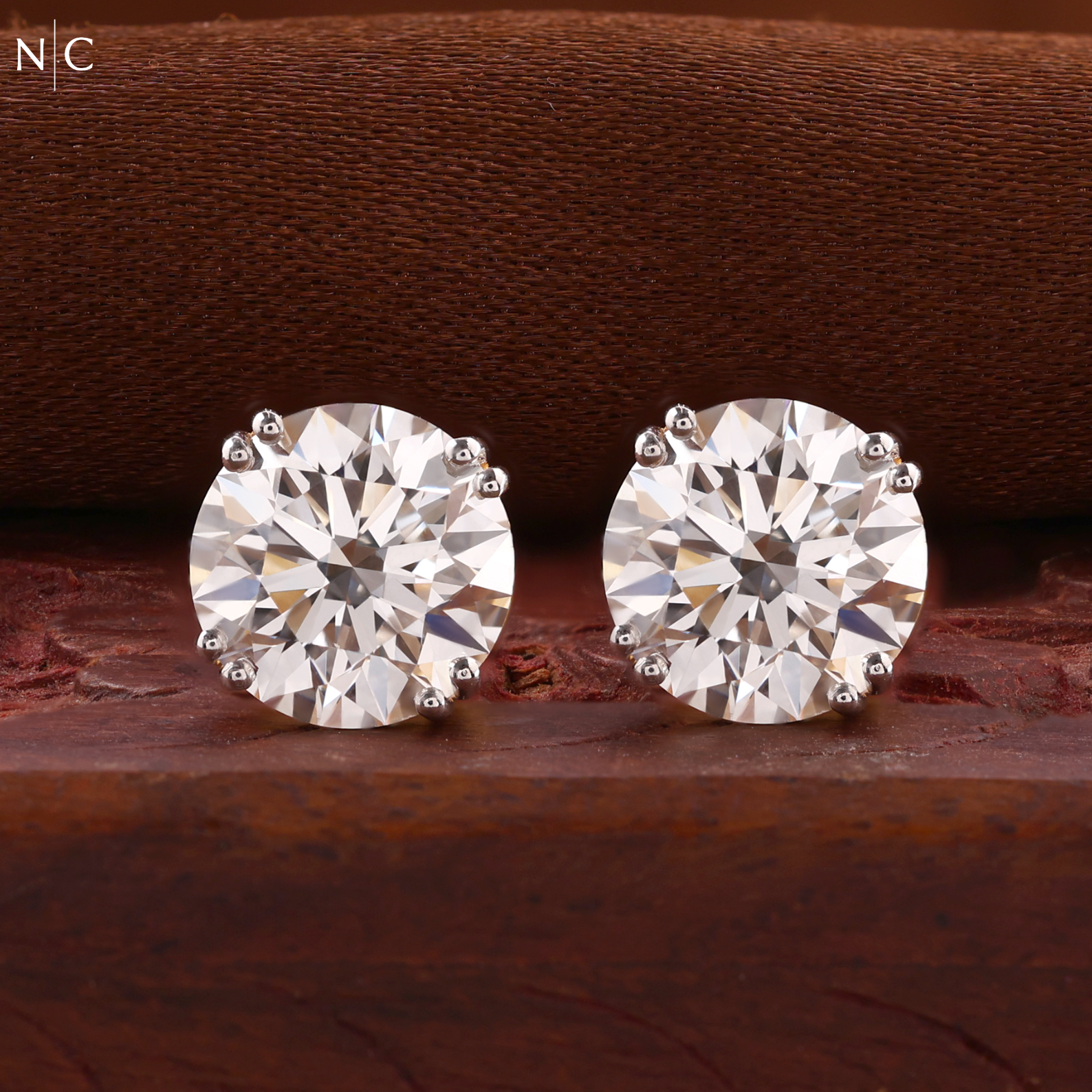 Round Cut Stud Earrings