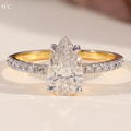 Pear Cut Unique Pave Engagement Ring