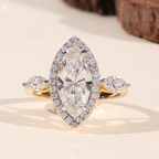 Marquise Lab Grown Diamond Halo Engagement Ring
