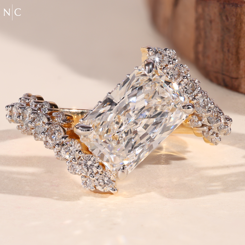Radiant Cut Floral Cluster Diamond Ring