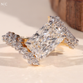 Radiant Cut Floral Cluster Diamond Ring