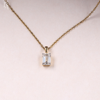 Emerald Cut Solitaire Diamond Pendant