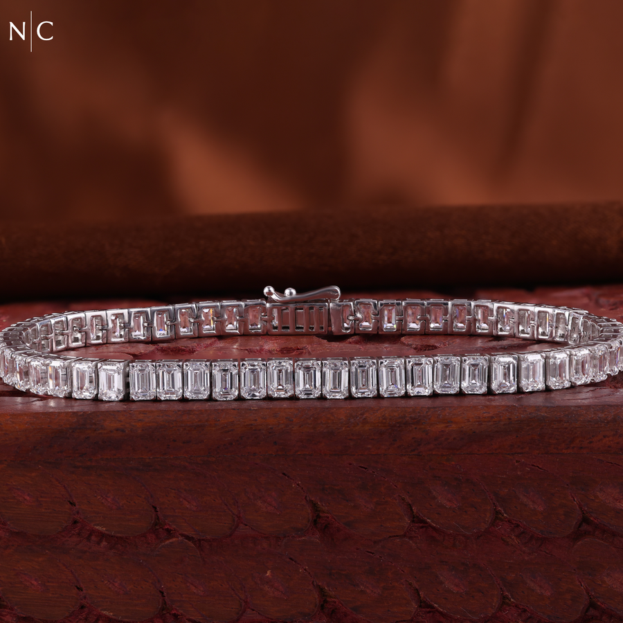 Emerald Cut Diamond Tennis Bracelet