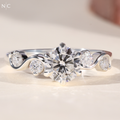 Round Cut Nature Inspired Leaf Vine Ring
