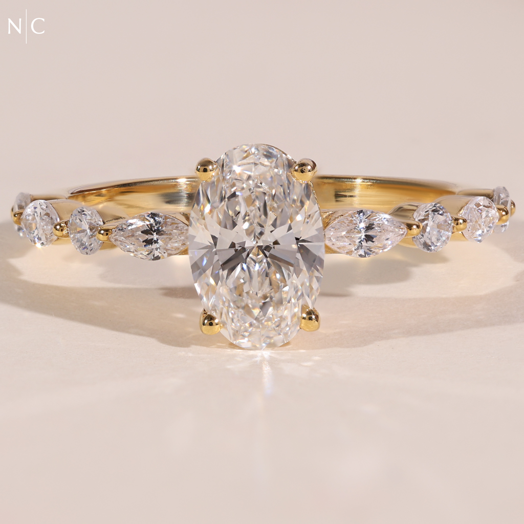 Oval Cut Unique Solitaire Engagement Ring