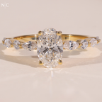 Oval Cut Unique Solitaire Engagement Ring