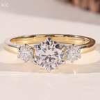 Three Stone Round Cut Classic Engagement Ring