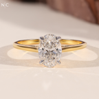 Oval Cut Lab Solitaire Engagement Ring